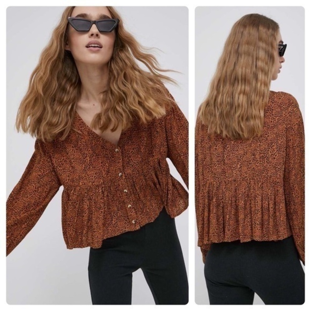 NWT Billabong Easy Street Long Sleeve Blouse
